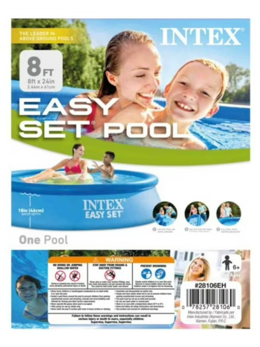 Intex 8Ft X 24In Easy Set Pool, Age: 6+